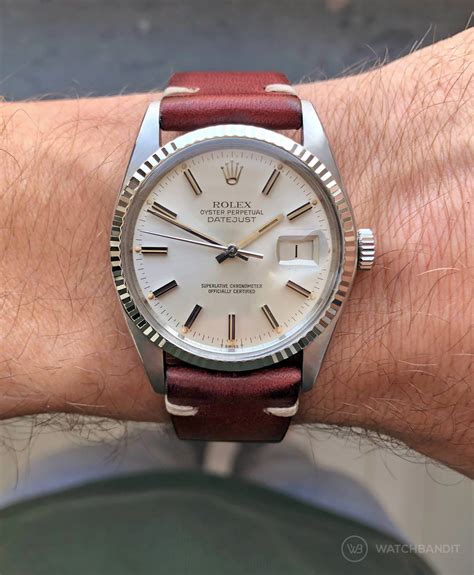 vintage Rolex with leather strap